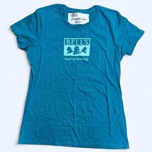 NWT Bells Brewery Soft Cotton Tee Teal Blue